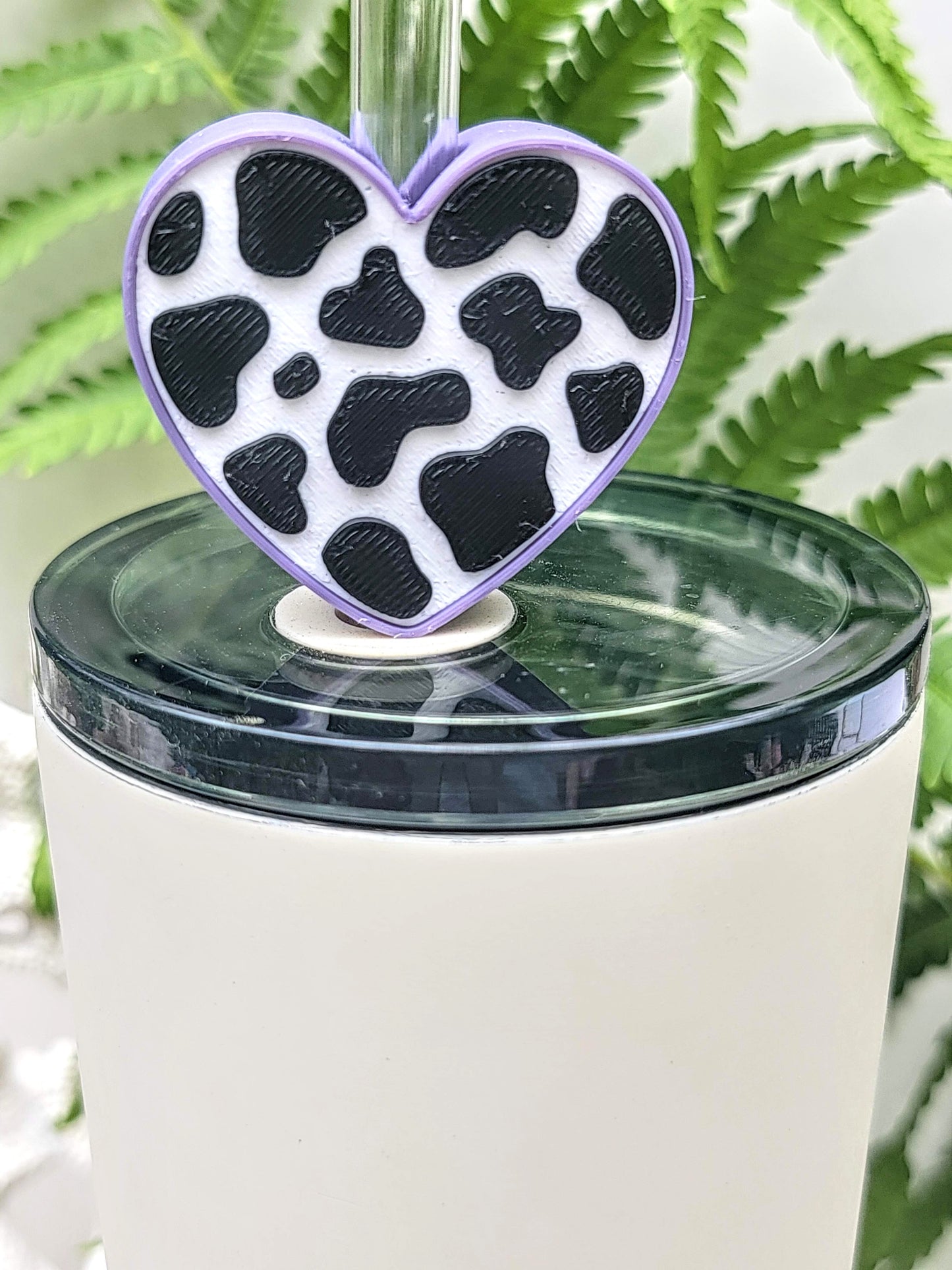 Cow Print Straw Toppers