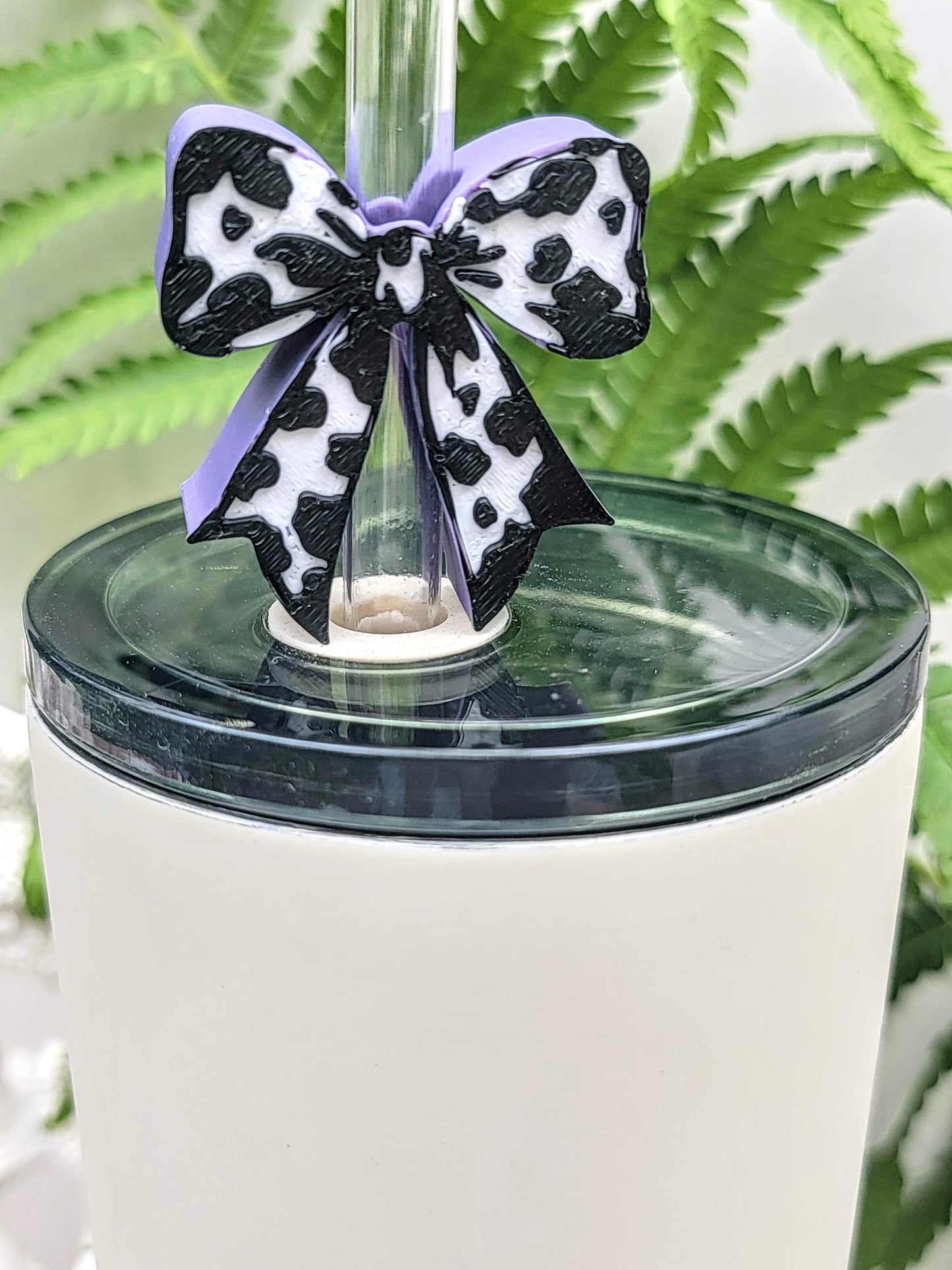 Cow Print Straw Toppers