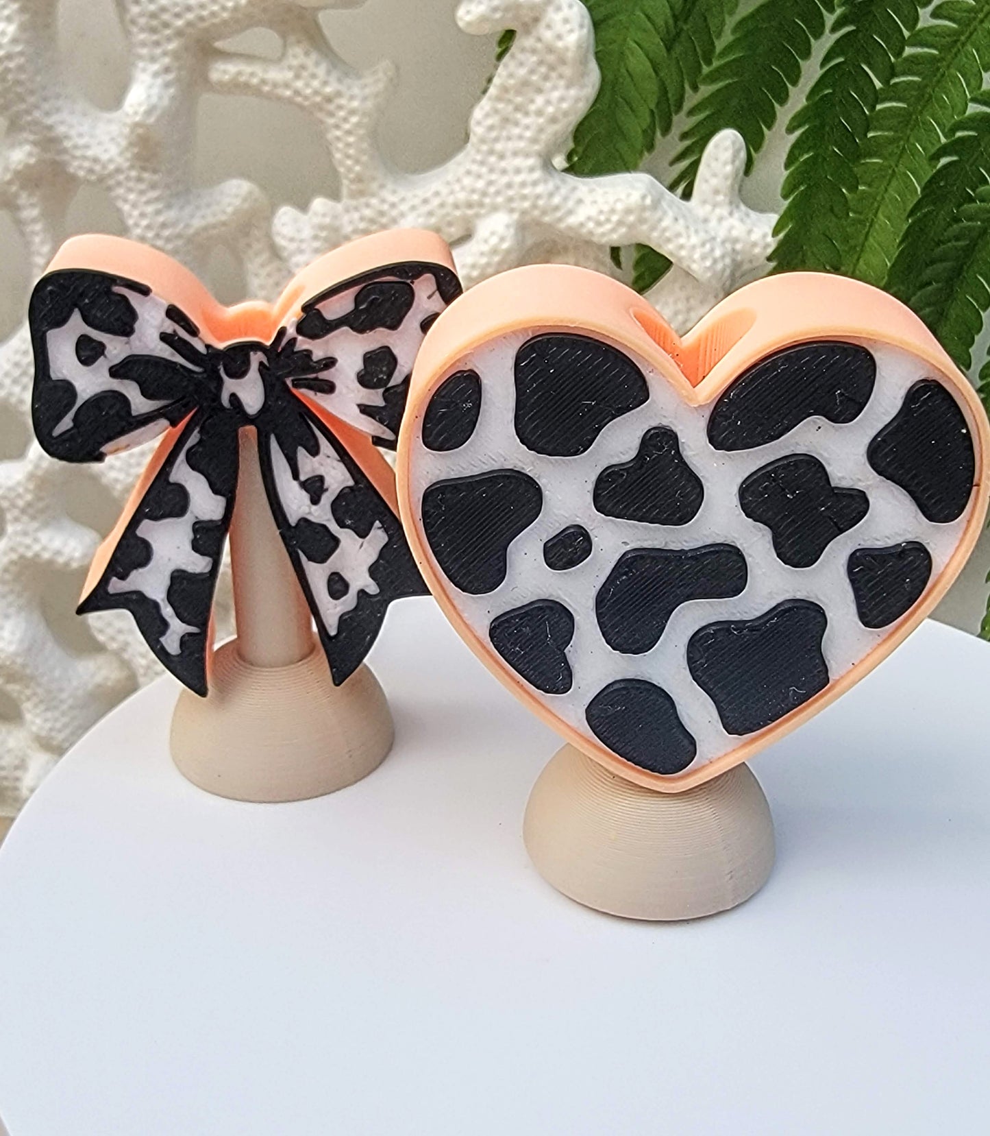 Cow Print Straw Toppers
