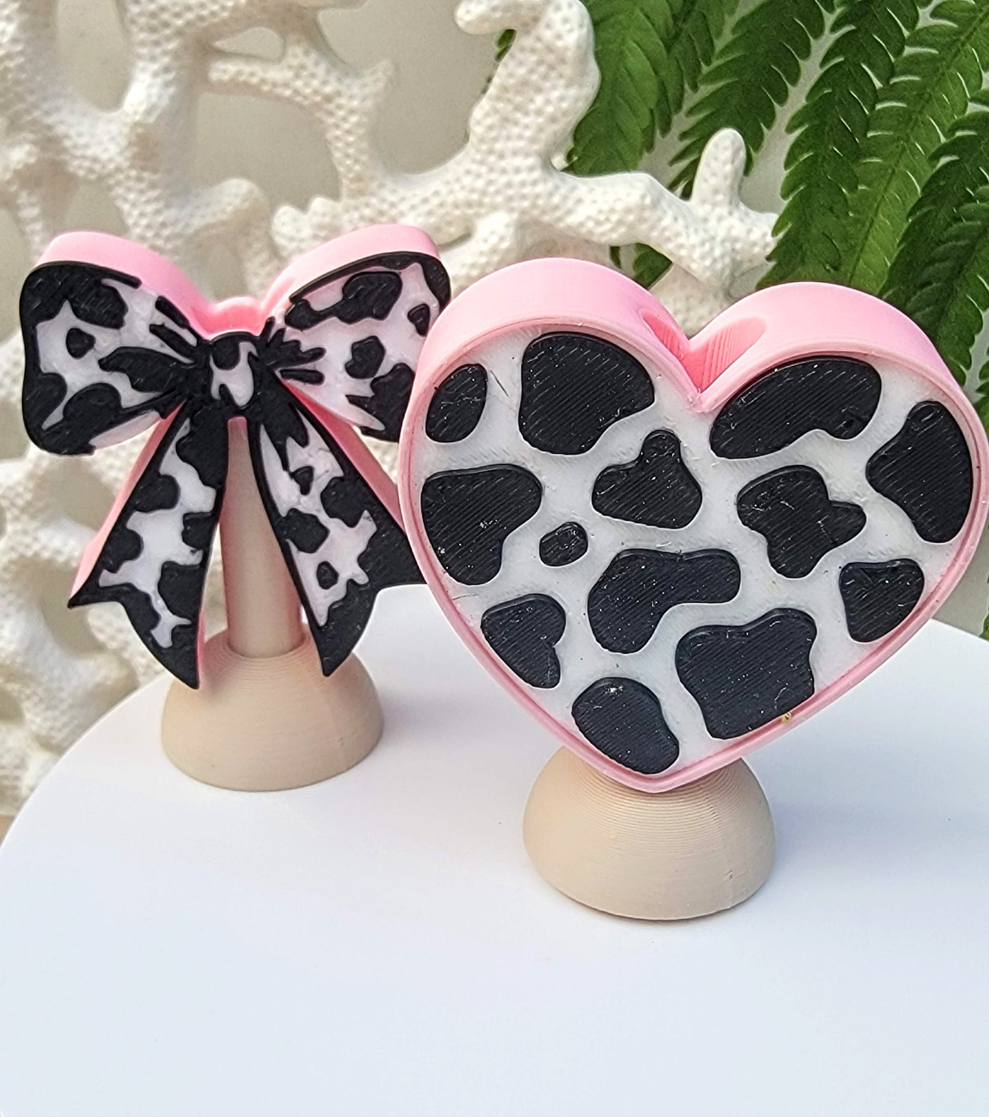 Cow Print Straw Toppers