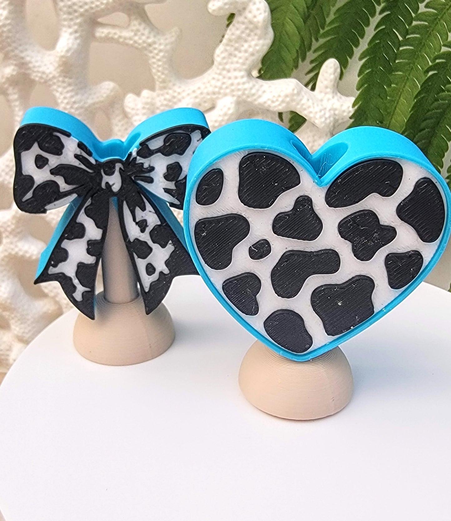 Cow Print Straw Toppers