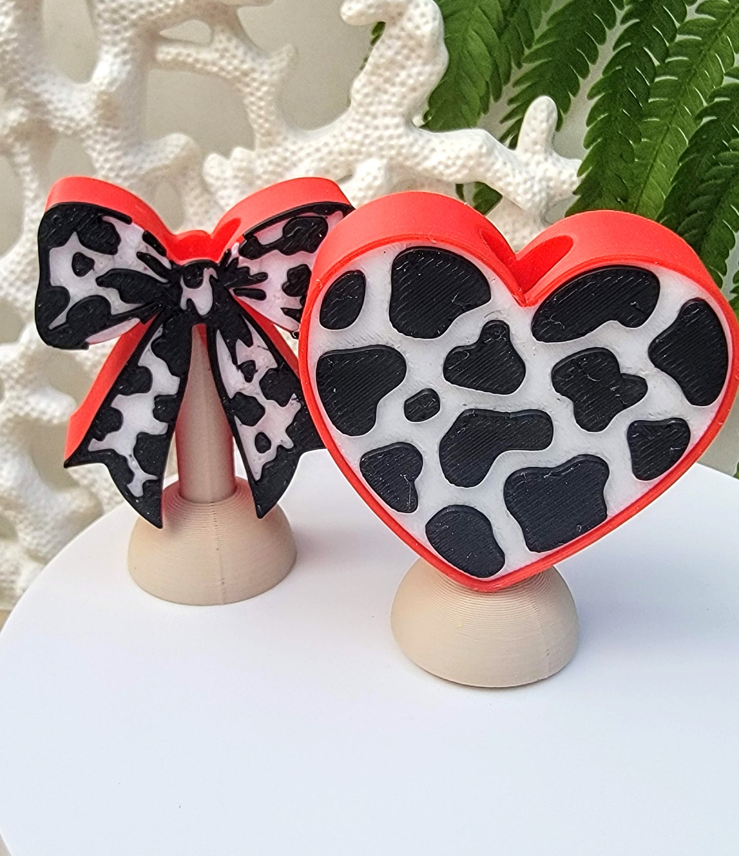 Cow Print Straw Toppers