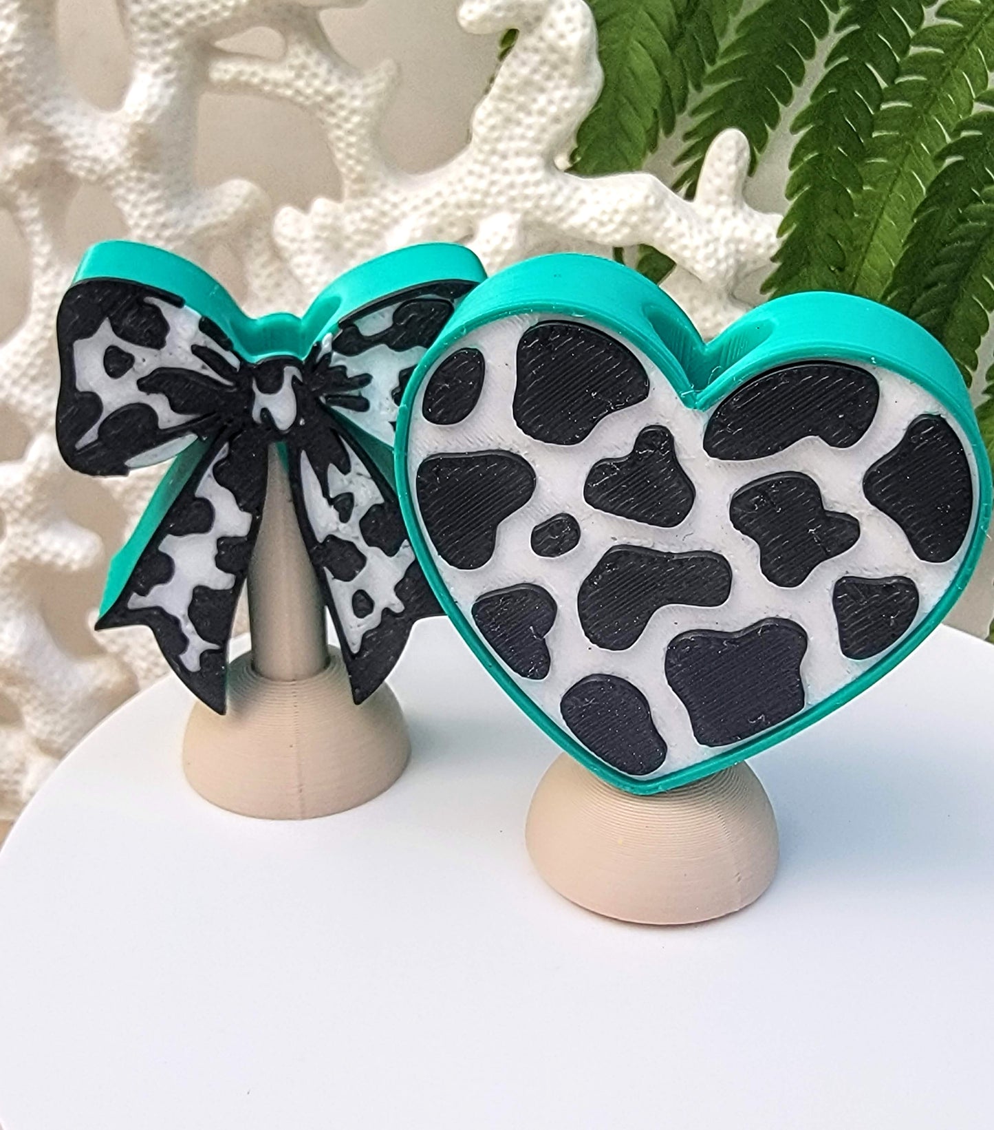 Cow Print Straw Toppers