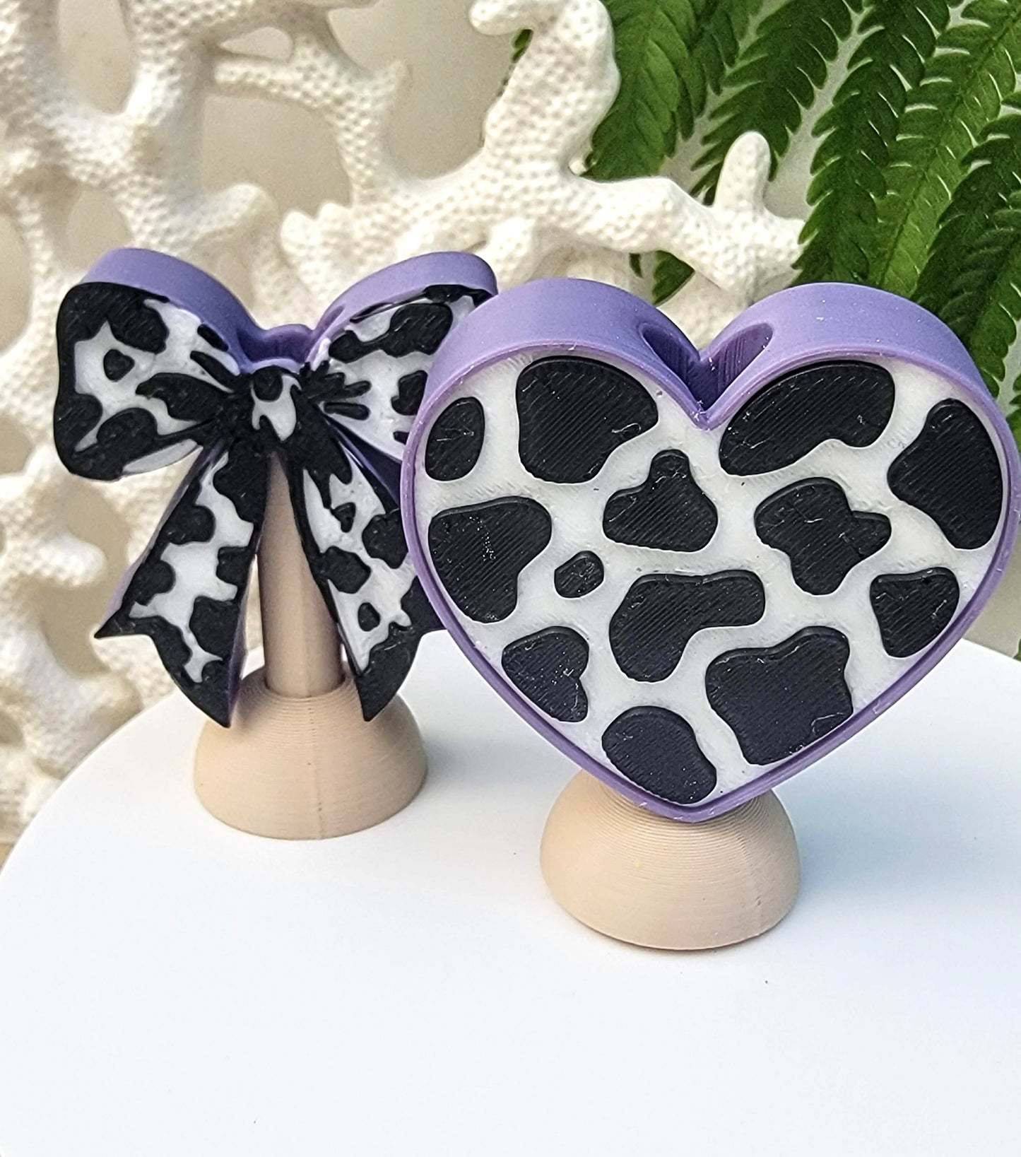 Cow Print Straw Toppers