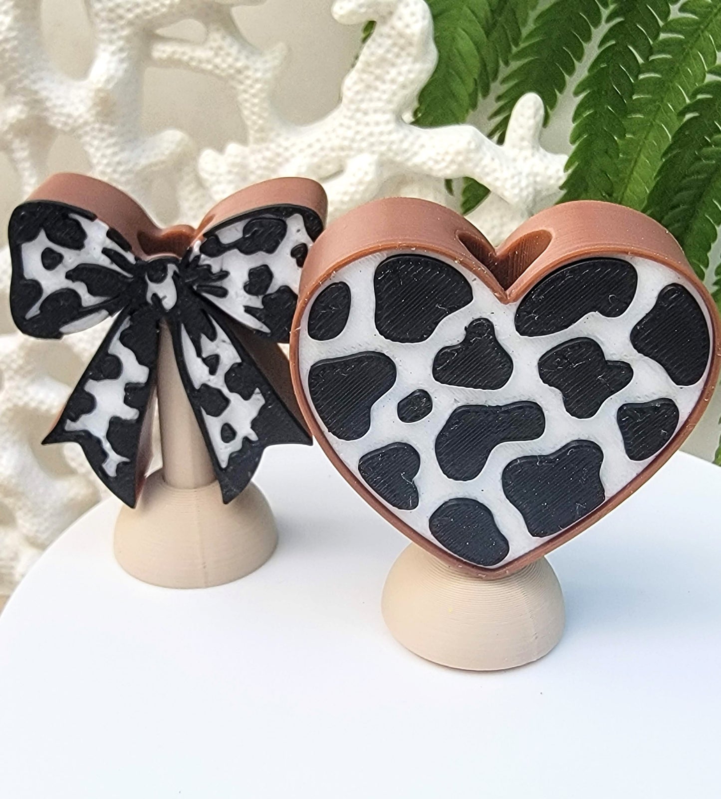 Cow Print Straw Toppers