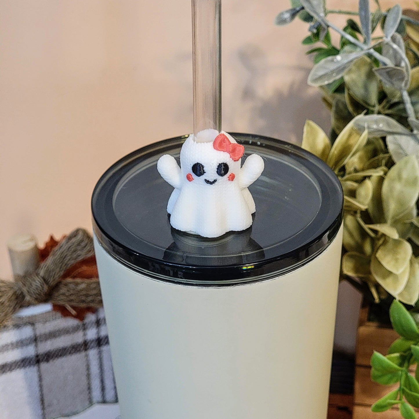 Ghost Bow Straw Topper