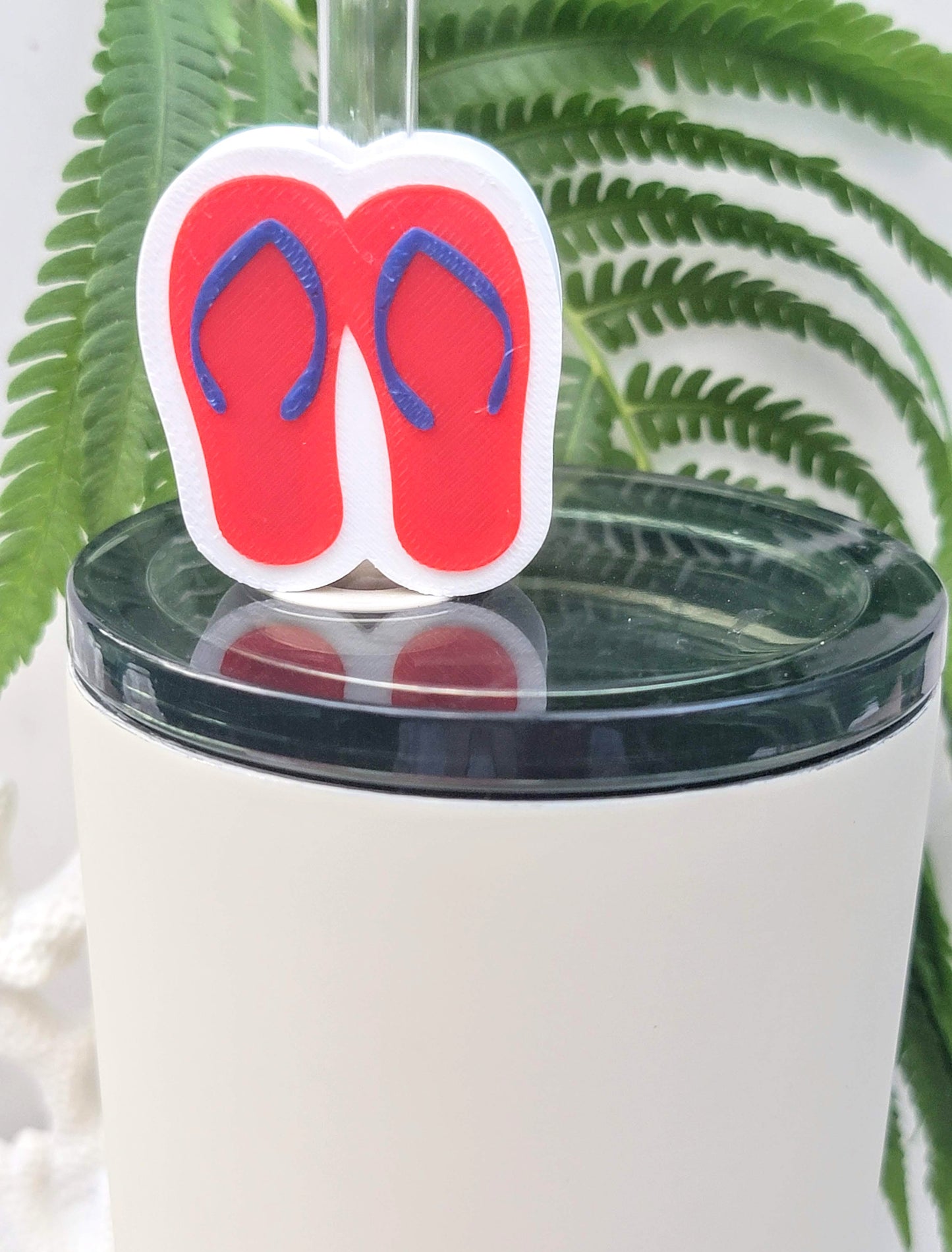 Patriotic Flip Flops Straw Topper