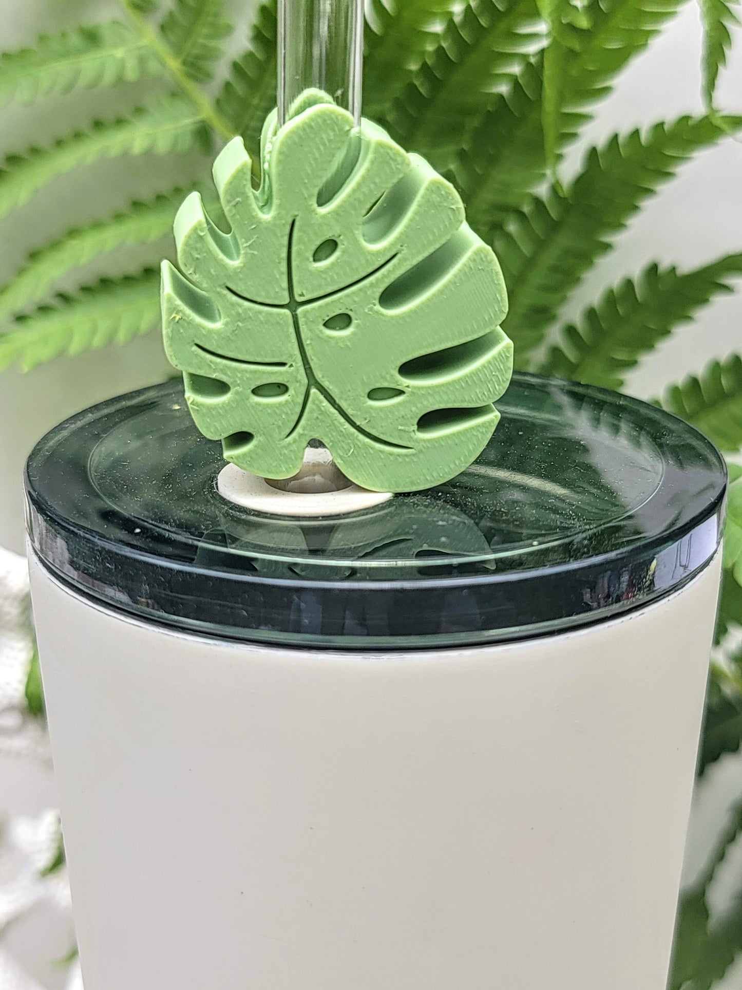 Monstera Straw Topper