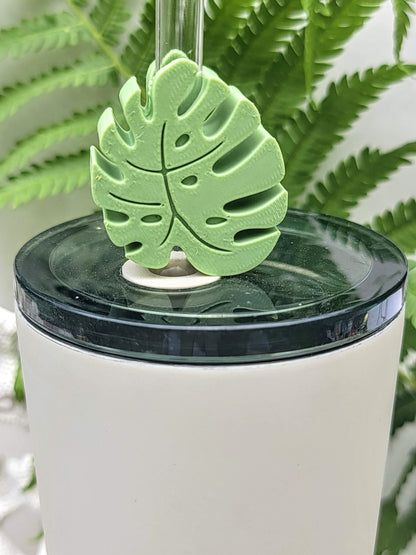 Monstera Straw Topper