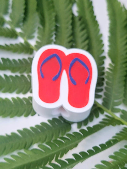 Patriotic Flip Flops Straw Topper