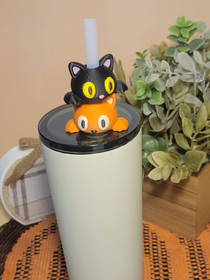 Peeking Cat Straw Topper