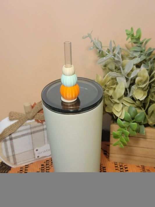 Stacked Pumpkins Straw Topper